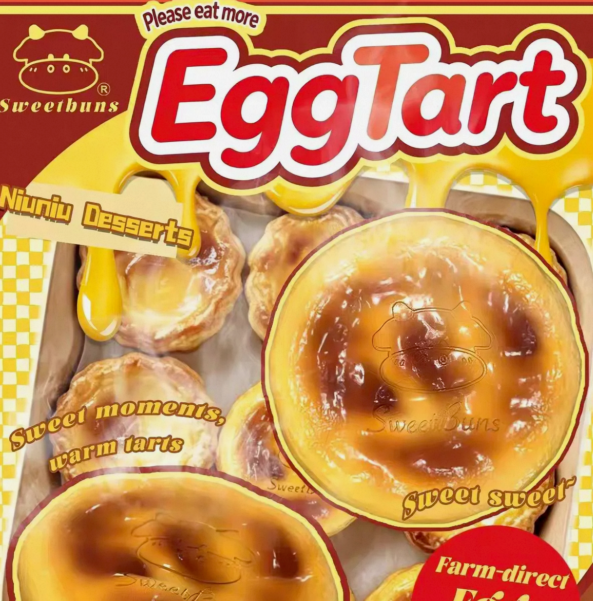 sweet buns egg tart squishy