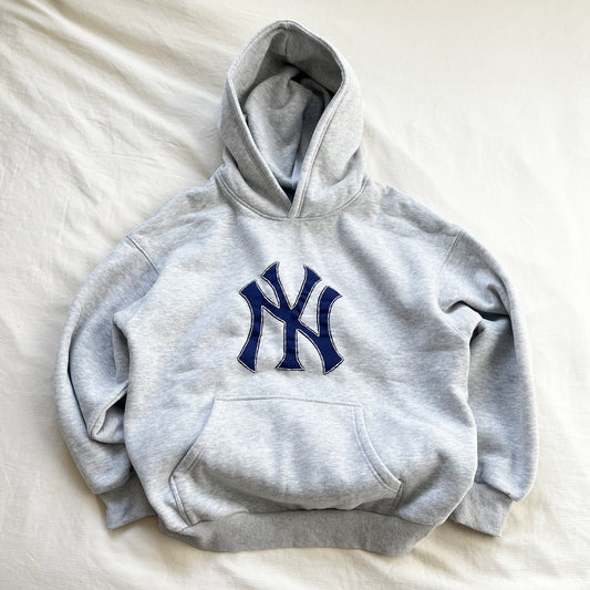 navy ny patchwork hoodie pre order